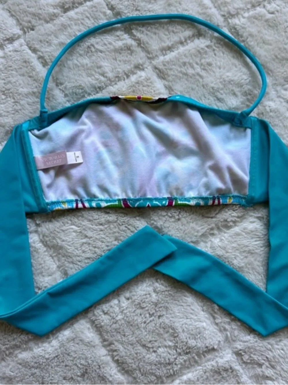 Victoria's Secret | Blue Tribal Boho Bikini Set | Top Size Small, Bottoms Medium